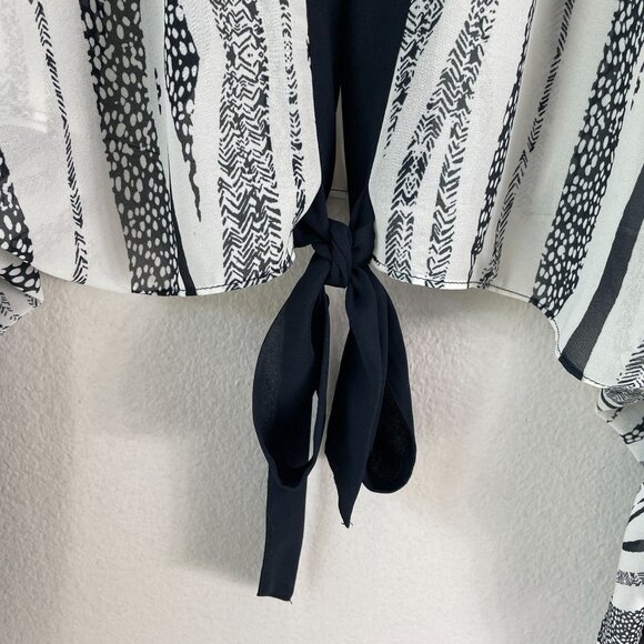 Rose+Olive Womens Medium Kimono Cardigan Shrug Top Tie Front - Picture 9 of 11